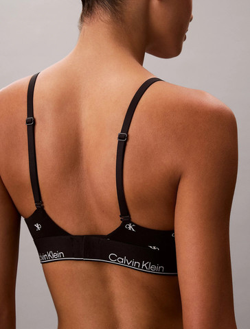 חזייה קלווין קליין Lightly Lined Triangle Bralette נשים - קלווין קליין - Black