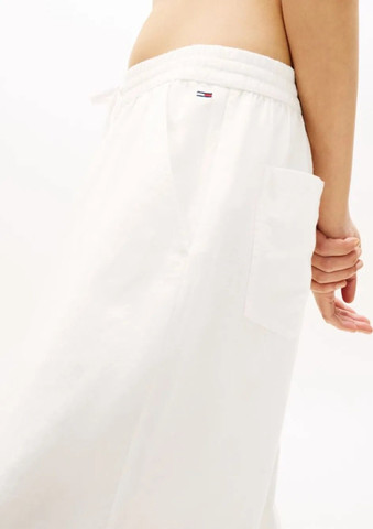 מכנס ארוך טומי הילפיגר Loose Linen Blend Drawstring Trousers נשים - טומי הילפיגר - Beige