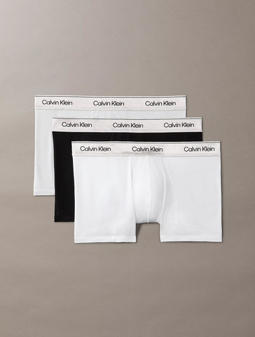 מארז שלישיית תחתוני קלווין קליין 3 Pack Trunks - Icon Cotton Stretch גברים - קלווין קליין - MultiColor