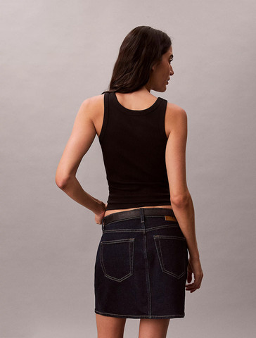 גופיה קלווין קליין Slim Ribbed Cotton נשים - קלווין קליין - Black