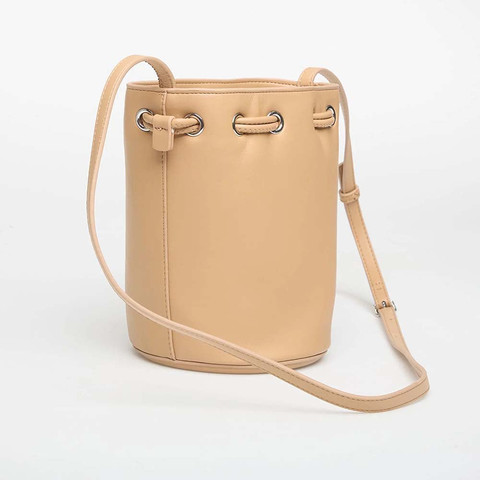 תיק קלווין קליין Emblem Jacquard Bucket Bag נשים - קלווין קליין - Brown