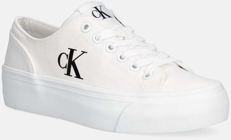 נעלי קלווין קליין Vulc Flatform Low CV MG נשים - קלווין קליין - White
