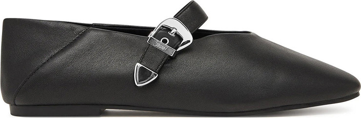 נעלי טומי הילפיגר Suede Buckle Square Toe Ballerinas נשים