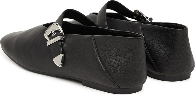 נעלי טומי הילפיגר Suede Buckle Square Toe Ballerinas נשים