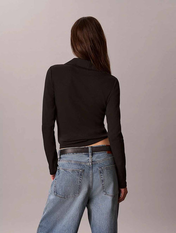 סריג קלווין קליין Woven Monologo Henley Turtleneck נשים