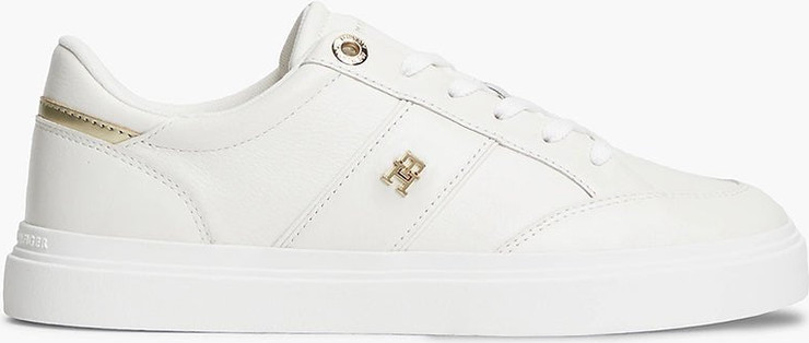 נעלי טומי הילפיגר Pebble Grain Leather Cupsole Trainers נשים