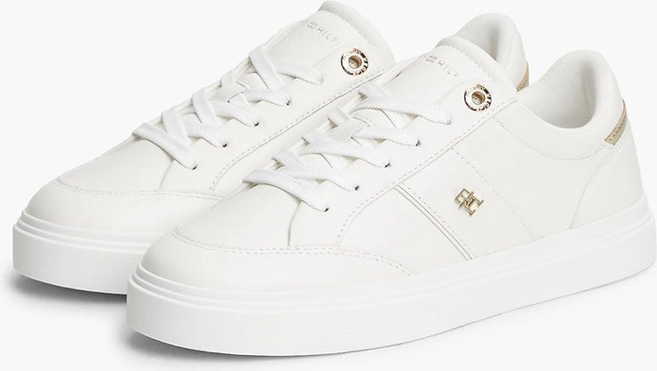 נעלי טומי הילפיגר Pebble Grain Leather Cupsole Trainers נשים