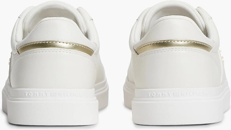 נעלי טומי הילפיגר Pebble Grain Leather Cupsole Trainers נשים