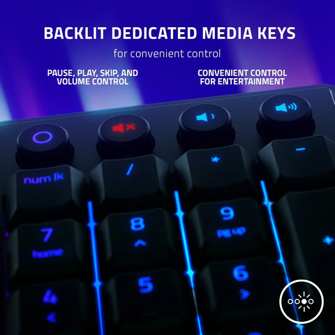 מקלדת גיימינג Razer Ornata V3 - מקשים דלוקיים מסוג Mecha-Membrane - צבע שחור