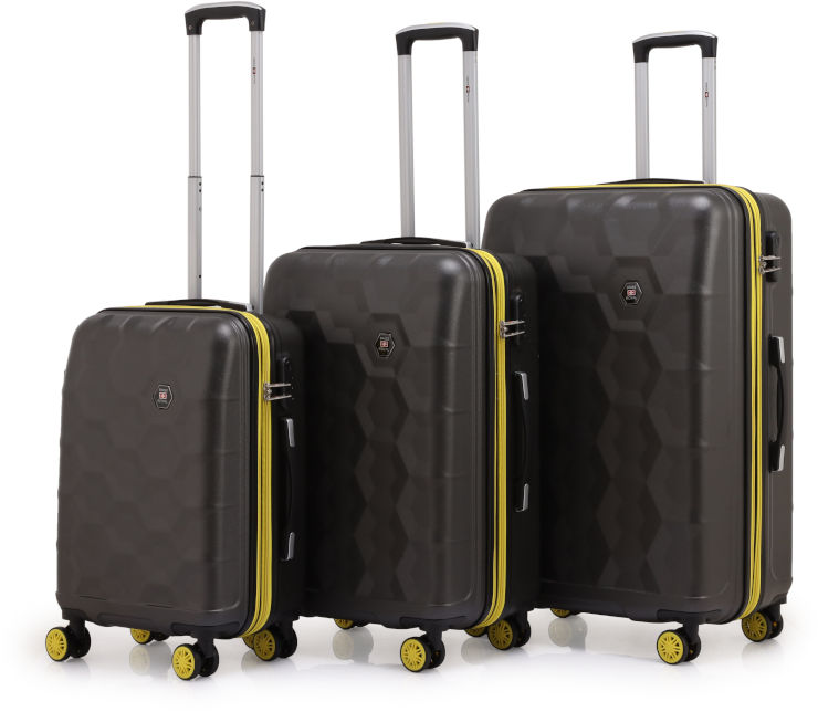Swiss Voyager Roma סט מזוודות קשיחות 4 יח' 28|24|20 |14 ותיק איפור תואם מתנה