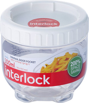 צנצנת פלסטיק מתחברת אינטרלוק 500 מל Lock & Lock קוטר: 9.5 סמ גובה: 9.2 סמ דגם INL301