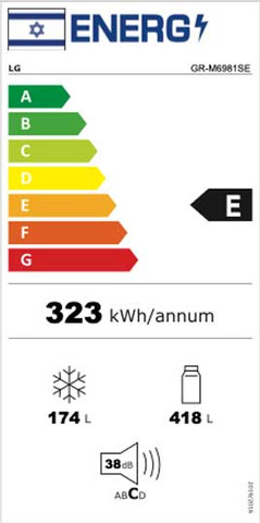מקרר מקפיא עליון 592 ליטר LG GR-M6981WE לבן