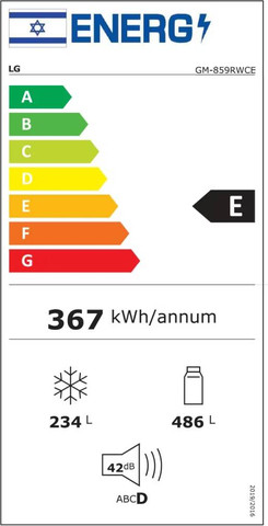 מקרר מקפיא תחתון 720 ליטר LG GM-859RWCE לבן