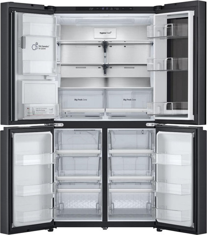 מקרר 4 דלתות - 842 ליטר LG אל ג'י GR-930BINS נירוסטה מושחרת