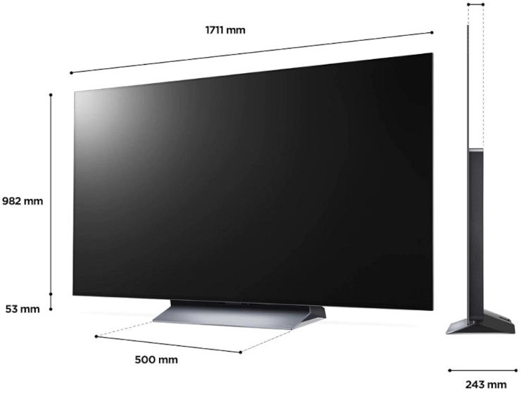 טלוויזיה חכמה 77" LG OLED evo אל ג'י OLED77C26LA