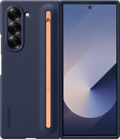 כיסוי קשיח כולל מקום ייעודי ל-S Pen למכשירי Samsung Fold6 סמסונג Z Fold6 S-Pen Case - כחול נייבי