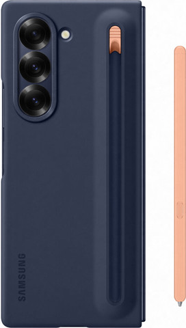 כיסוי קשיח כולל מקום ייעודי ל-S Pen למכשירי Samsung Fold6 סמסונג Z Fold6 S-Pen Case - כחול נייבי