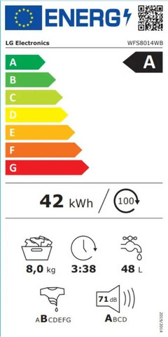 מכונת כביסה פתח חזית - 8 ק"ג LG אל ג'י WFS8014WB