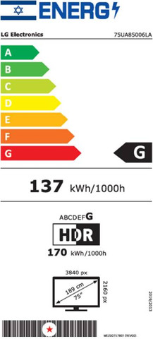 טלוויזיה חכמה LG 75" 4K Smart LED 75UA85006LA webOS25