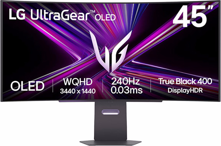 מסך מחשב גיימינג קעור 45" OLED WQHD ‏LG אל ג'י UltraGear 45GX900A-B