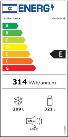 מקרר 4 דלתות 530 ליטר LG GR-B628BE נירוסטה