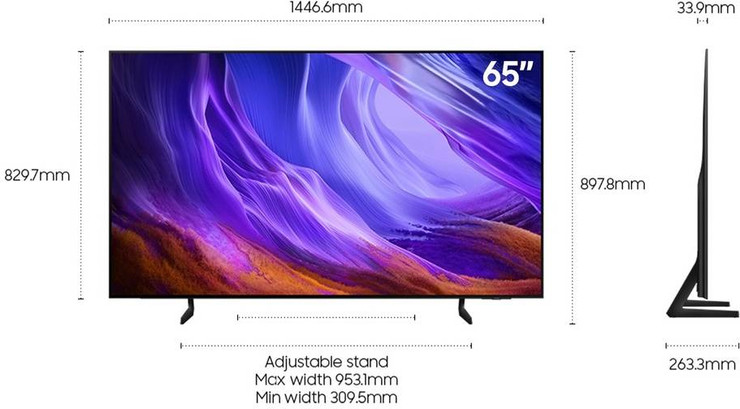 טלוויזיה חכמה Samsung 65" OLED 4K Vision AI Smart TV QE65S85HAEXIL
