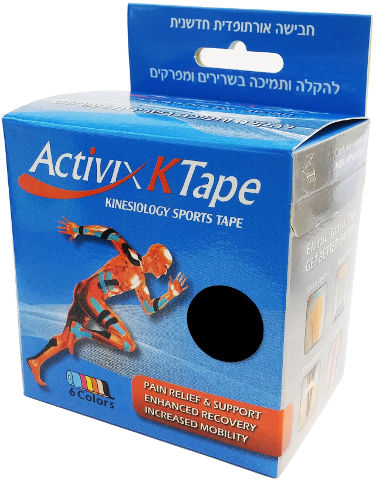 טייפ קינזיולוגי מקצועי - כותנה שחור