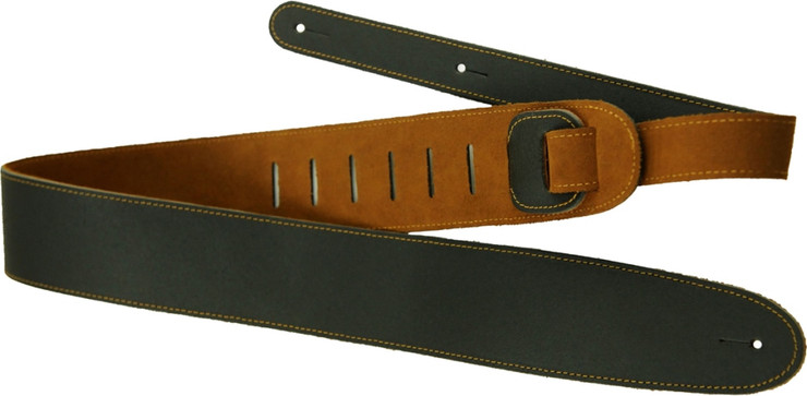 רצועה לגיטרה מעור שחור </br>PERRIS P25BL-6626
