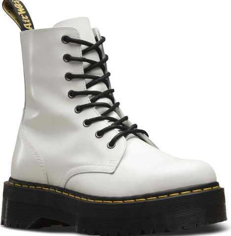 Dr Martens  8 EYE BOOT JADON WHITE POLISHED SMOOTH 15265100 נעלי אופנה