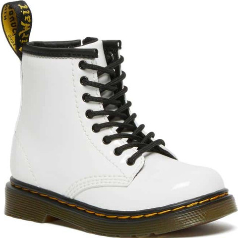 Dr Martens  INFANTS LACE BOOT 1460 T WHITE PATENT LAMPER 15373100 נעלי אופנה