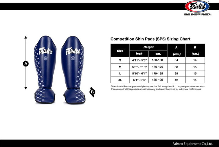 מגיני עצם וכף רגל Fairtex SP5 Competition Shin Pads