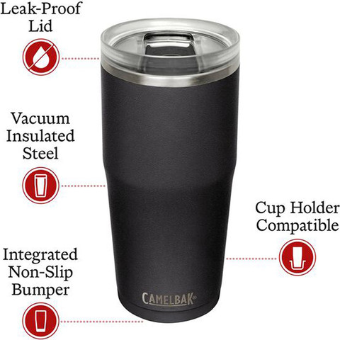 ספל תרמי נירוסטה 600 מ"ל כולל מכסה Camelbak קאמלבק Thrive Tumbler VAC SST 0.6L שחור