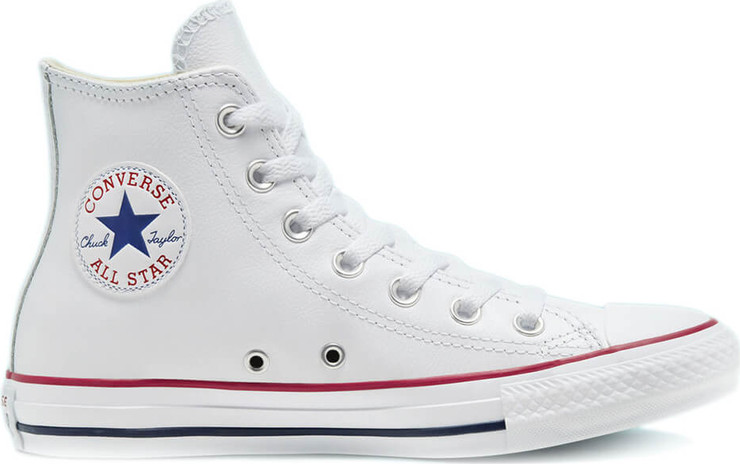 נעלי אולסטאר עור גבוהות Chuck Taylor Hi Leather - קונברס אולסטאר - White