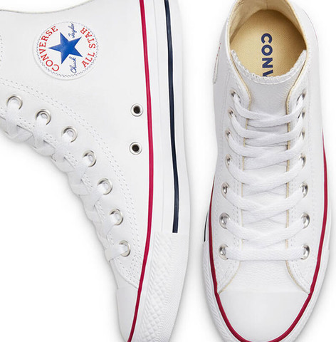 נעלי אולסטאר עור גבוהות Chuck Taylor Hi Leather - קונברס אולסטאר - White