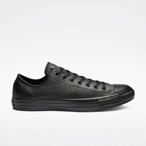 נעלי סניקרס קונברס אולסטאר Converse Allstar All-Star CHUCK TAYLOR ALL STAR LEATHER LOW TOP BLACK MONO נעלי אופנה