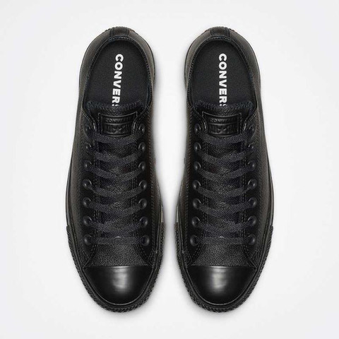 נעלי סניקרס קונברס אולסטאר Converse Allstar All-Star CHUCK TAYLOR ALL STAR LEATHER LOW TOP BLACK MONO נעלי אופנה