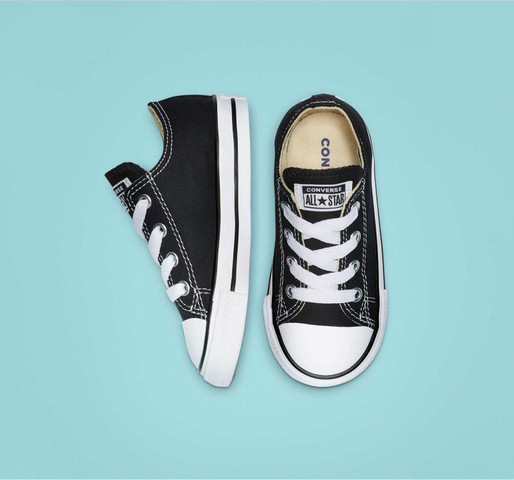 נעלי סניקרס קונברס אולסטאר Converse Allstar All-Star 7J235 CHUCK TAYLOR ALL STAR TODDLER LOW TOP BLACK נעלי אופנה