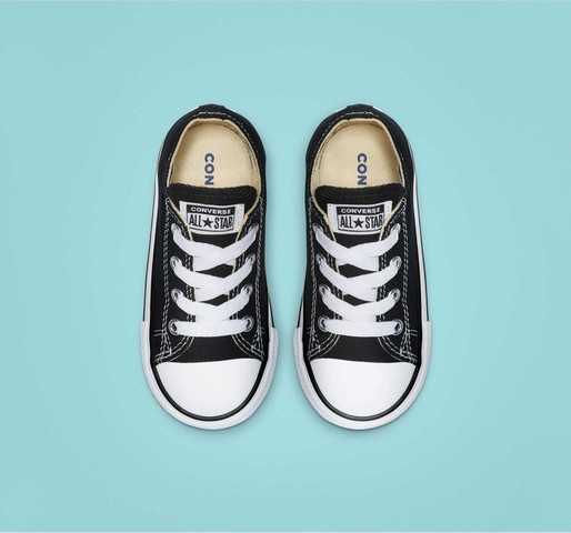 נעלי סניקרס קונברס אולסטאר Converse Allstar All-Star 7J235 CHUCK TAYLOR ALL STAR TODDLER LOW TOP BLACK נעלי אופנה