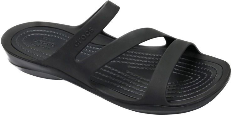 Crocs Swiftwater Sandal - כפכפים לנשים קרוקס רצועות בצבע שחור/שחור