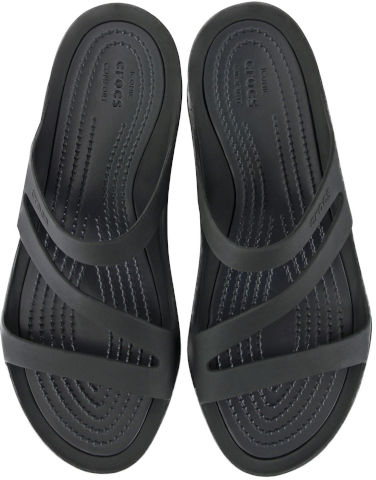 Crocs Swiftwater Sandal - כפכפים לנשים קרוקס רצועות בצבע שחור/שחור