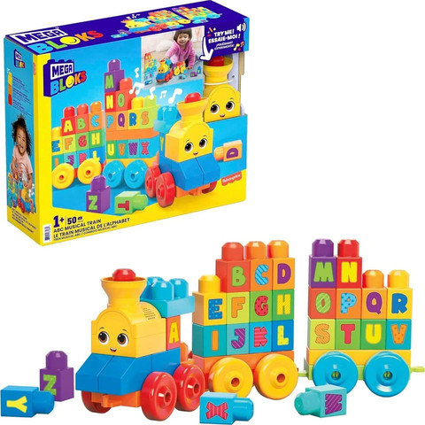 מגה בלוקס רכבת מוזיקלית אותיות 50 חלקים - Fisher Price