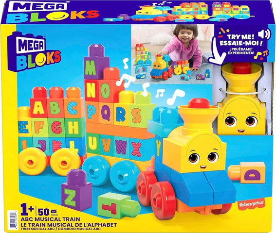 מגה בלוקס רכבת מוזיקלית אותיות 50 חלקים - Fisher Price