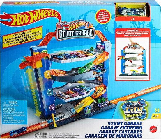 הוט ווילס חניון פעלולים | Hot Wheels City Stunt Garage Playset
