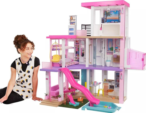בית החלומות של ברבי, 3 קומות 10 אזורי משחק, אורות וצלילים עם 75 אביזרים