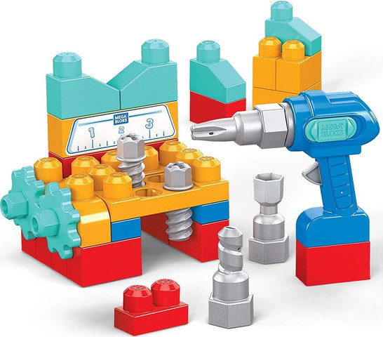 מגה בלוקס מארז בנייה עם מברגה - Mega Bloks Lil Building Drill Set