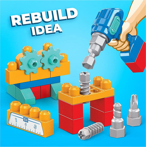 מגה בלוקס מארז בנייה עם מברגה - Mega Bloks Lil Building Drill Set