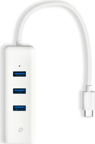מפצל USB Type-C לחיבור רשת RJ45 עם 3 חיבורי TP-Link UE330C USB 3.0