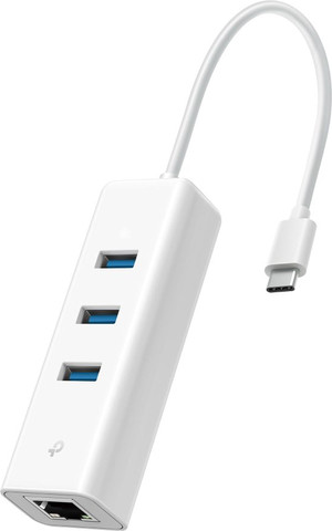 מפצל USB Type-C לחיבור רשת RJ45 עם 3 חיבורי TP-Link UE330C USB 3.0