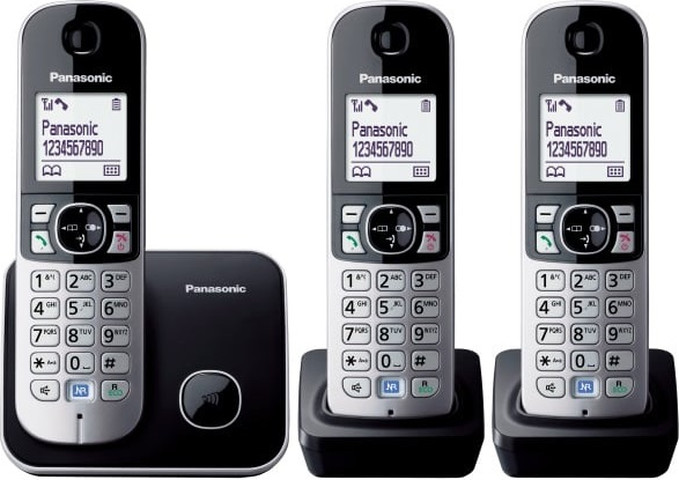 טלפון אלחוטי כולל 2 שלוחות Panasonic פנסוניק KX-TG6813MBB