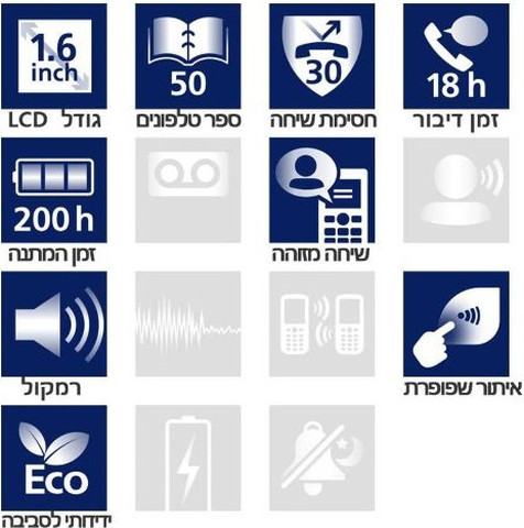טלפון אלחוטי Panasonic פנסוניק KX-TGC410MBW